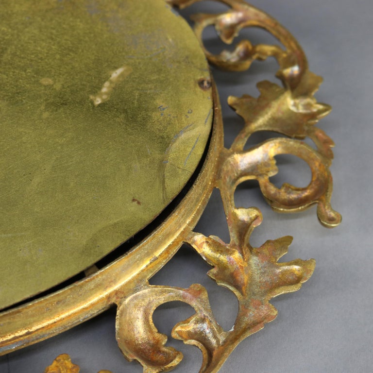 Antique Gilt Bronze Reticulated Foliate Form Dresser Mirror C1890