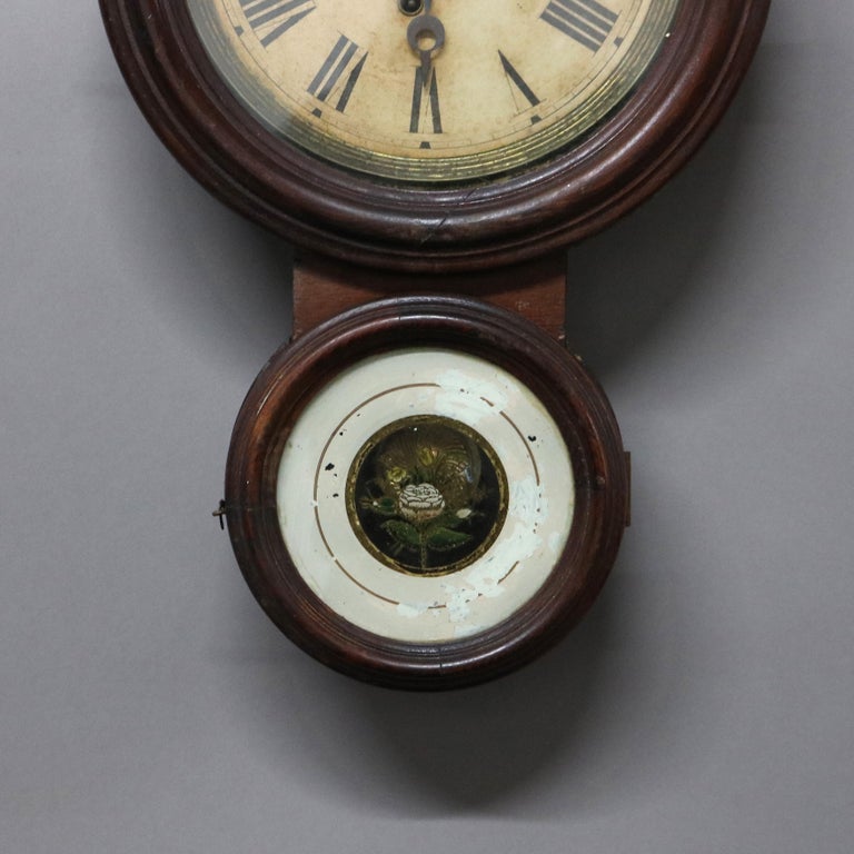 Antique E. Ingraham & Co. Rosewood Figure Eight Wall Clock C1881