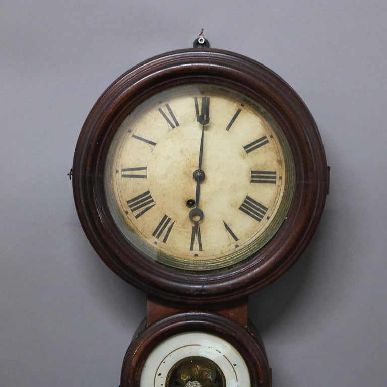 Antique E. Ingraham & Co. Rosewood Figure Eight Wall Clock C1881