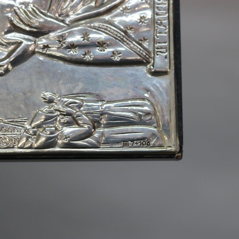 Silver Russian Icon Painting With Hall Marks 20thC