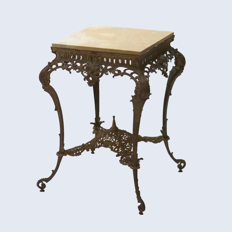 Antique Louis XIV Style Reticulated Gilt Bronze Marble Top Center Table C1890