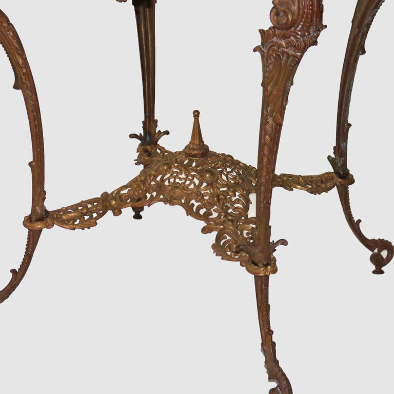 Antique Louis XIV Style Reticulated Gilt Bronze Marble Top Center Table C1890