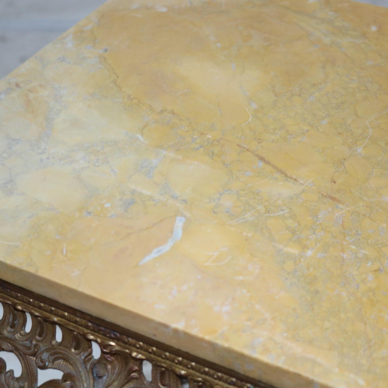 Antique Louis XIV Style Reticulated Gilt Bronze Marble Top Center Table C1890