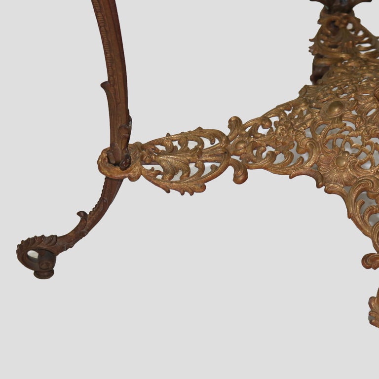 Antique Louis XIV Style Reticulated Gilt Bronze Marble Top Center Table C1890