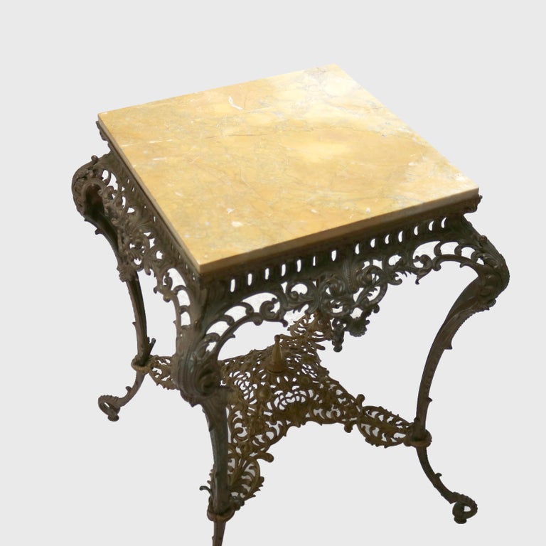 Antique Louis XIV Style Reticulated Gilt Bronze Marble Top Center Table C1890