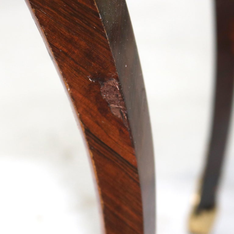 French Louis XIV Rosewood, Kingwood & Ormolu Rouge Marble Side Table 20thC