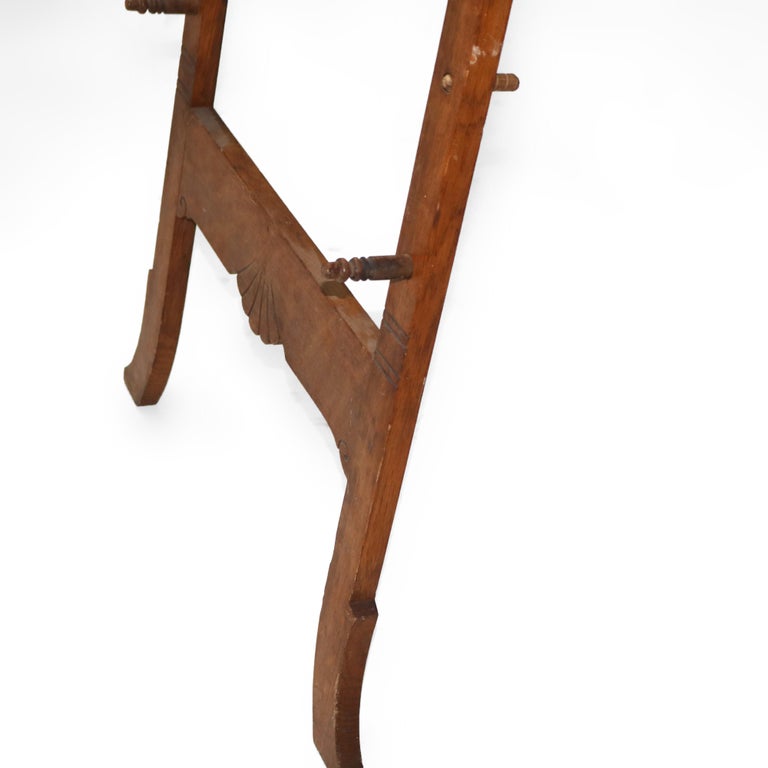 Oversized Antique Victorian Figural Carved Oak Art Display Easel C1900