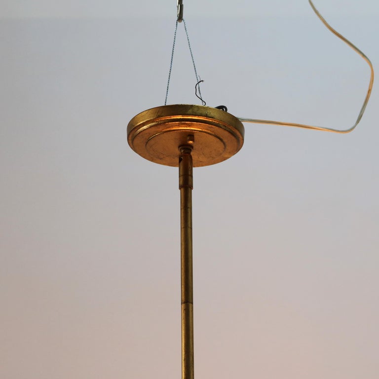 Mid Century Modern Bronze Three Light Hanging Pendant Light C1960