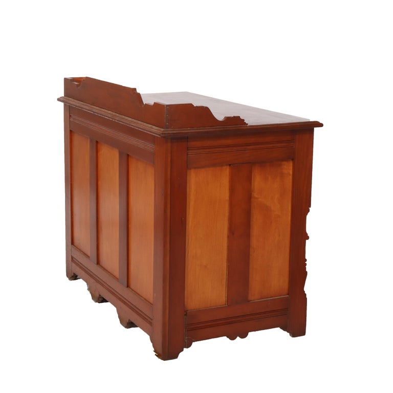 Antique Cherry Five Drawer Single Pedestal Desk C1910