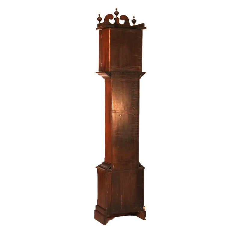 Antique Ithaca Clock Co. Tall Case Walnut Grandfather Clock C1920