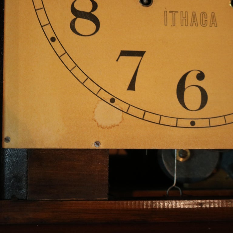 Antique Ithaca Clock Co. Tall Case Walnut Grandfather Clock C1920