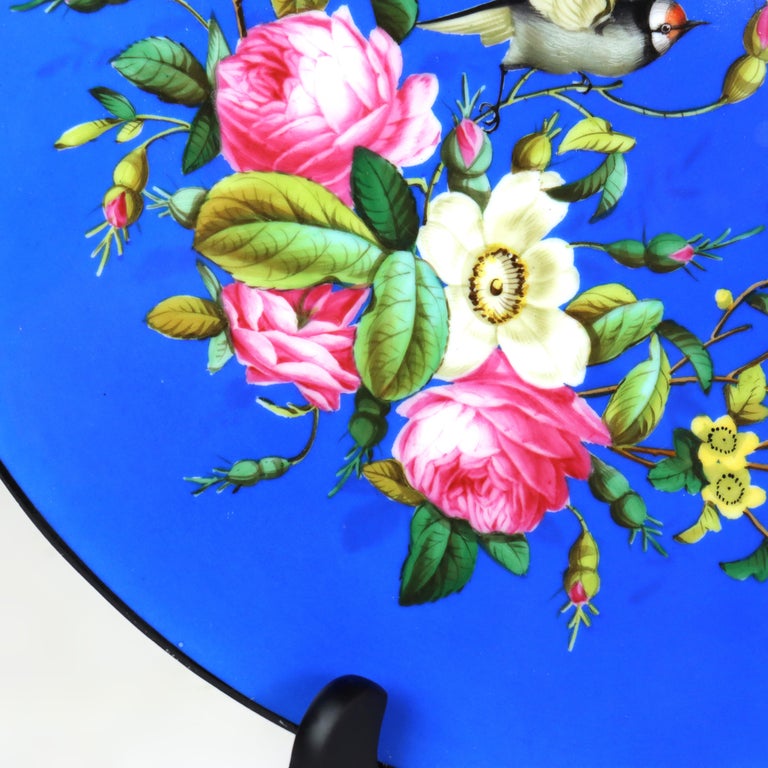 Antique Sevres Style Floral & Figural Painted Porcelain Dish C1880