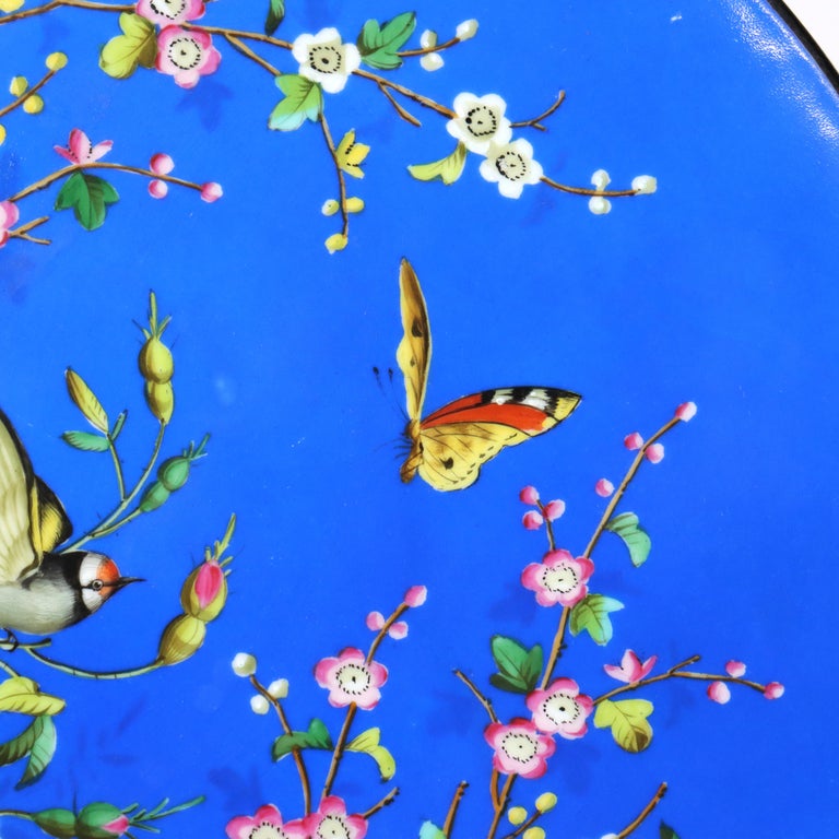 Antique Sevres Style Floral & Figural Painted Porcelain Dish C1880