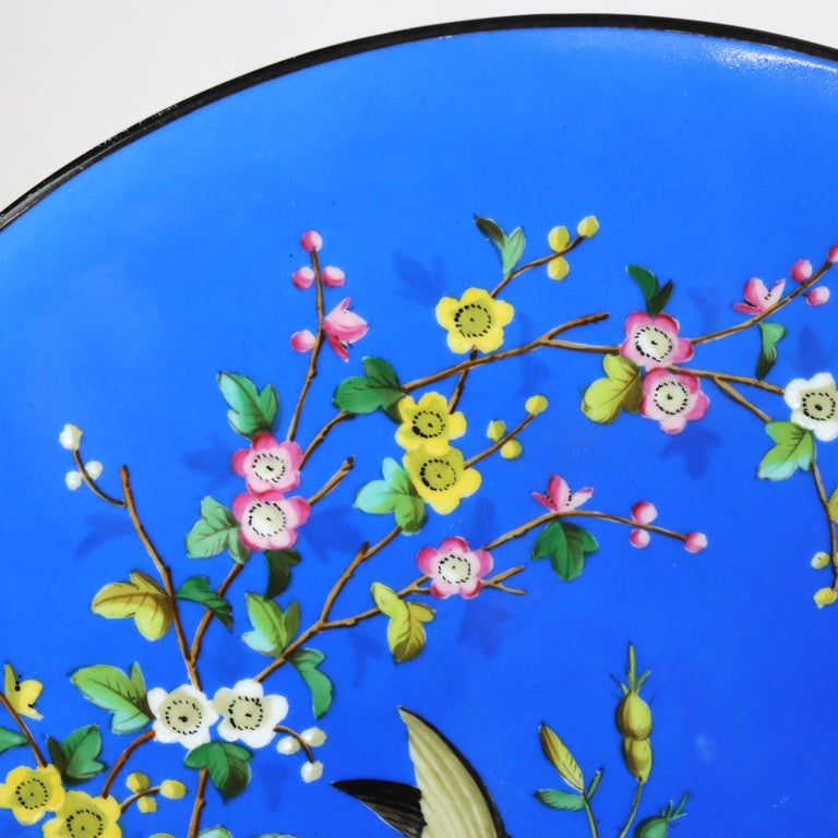 Antique Sevres Style Floral & Figural Painted Porcelain Dish C1880