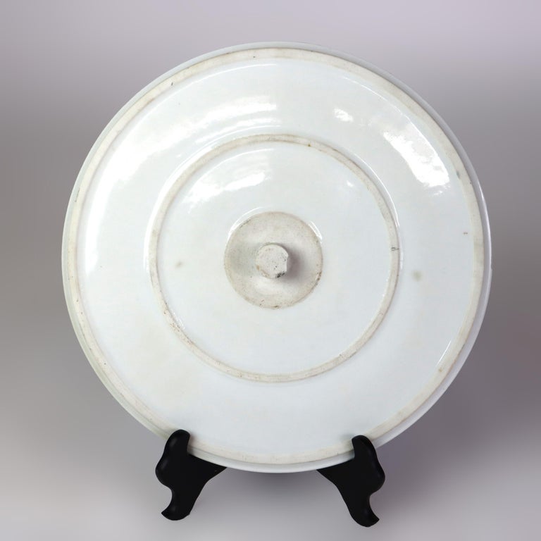 Antique Sevres Style Floral & Figural Painted Porcelain Dish C1880