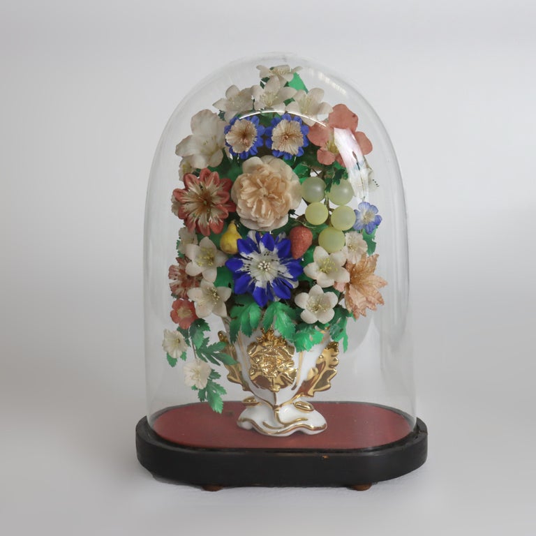 Two Display Cloches/Domes with Decorative Pieces C1900