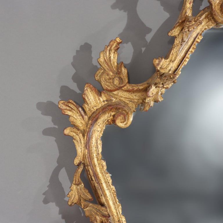 Pair of Antique French Louis XIV Gilt Wood Mirrors C1920