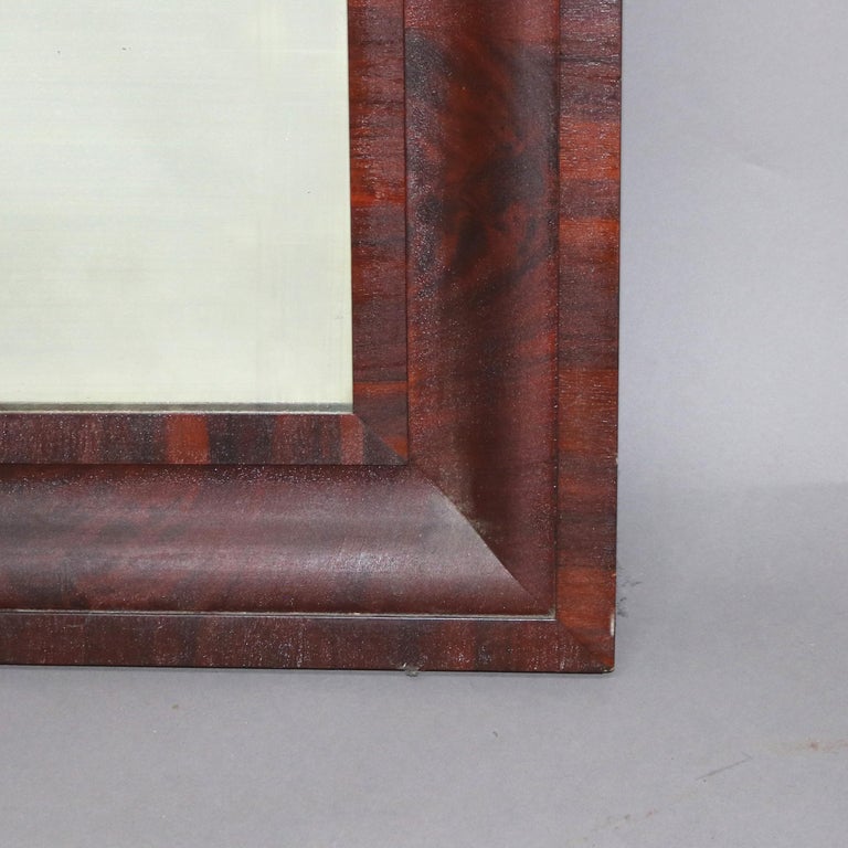 Antique American Empire Flame Mahogany Ogee Wall Mirror C1840