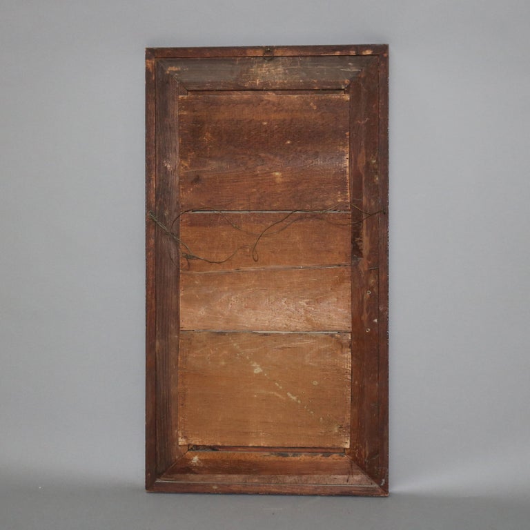 Antique American Empire Flame Mahogany Ogee Wall Mirror C1840