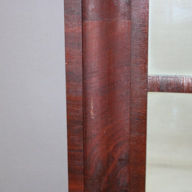 Antique American Empire Flame Mahogany Ogee Wall Mirror C1840