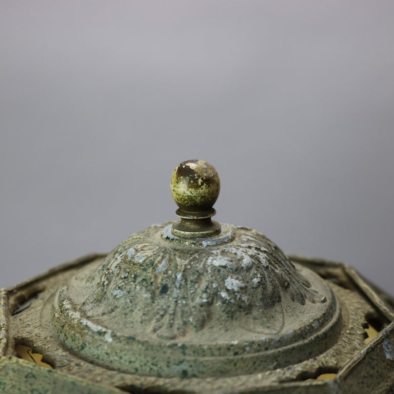 Antique Arts & Crafts Bradley & Hubbard School Slag Glass Lamp, Circa 1920