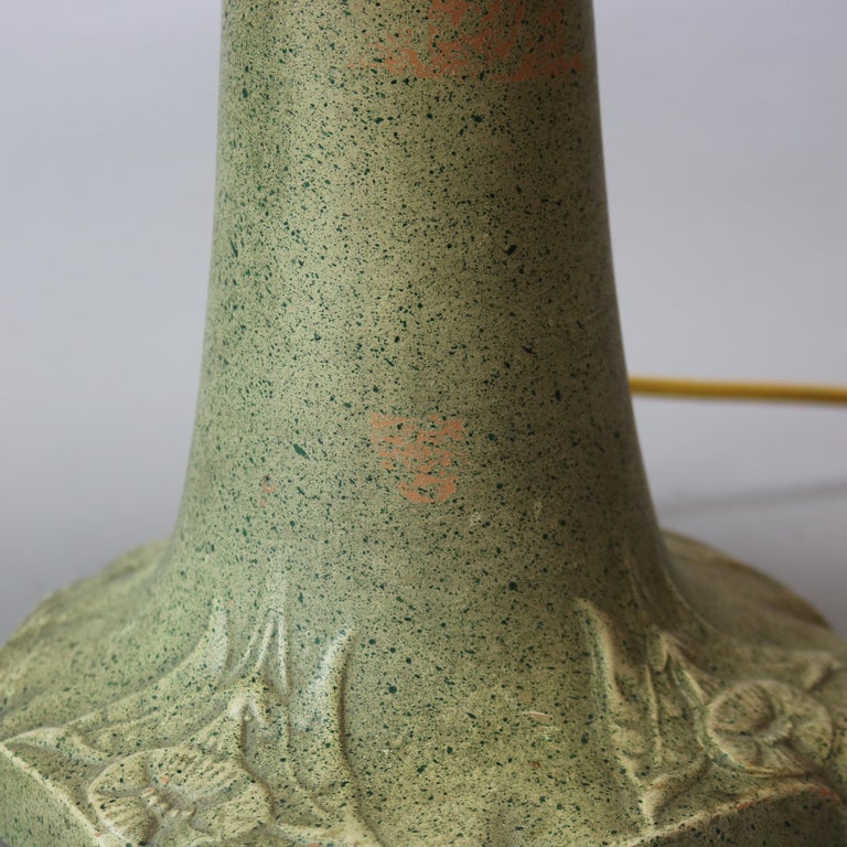 Antique Arts & Crafts Bradley & Hubbard School Slag Glass Lamp, Circa 1920