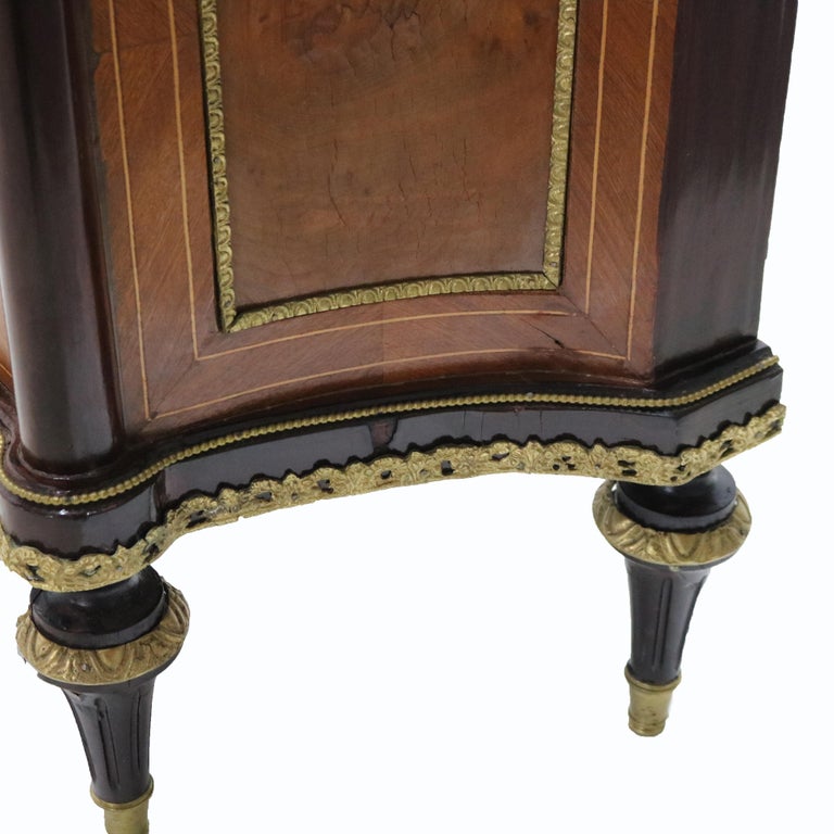 French Louis XVI Rosewood, Kingwood Marquetry & Ormolu Side Cabinet 20thC