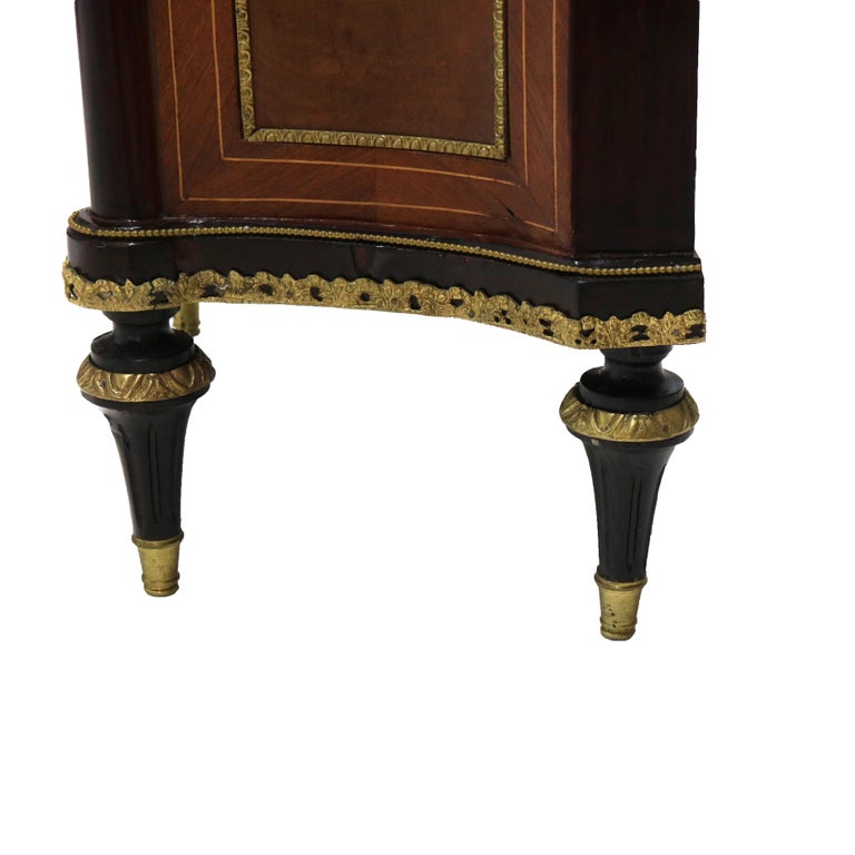 French Louis XVI Rosewood, Kingwood Marquetry & Ormolu Side Cabinet 20thC