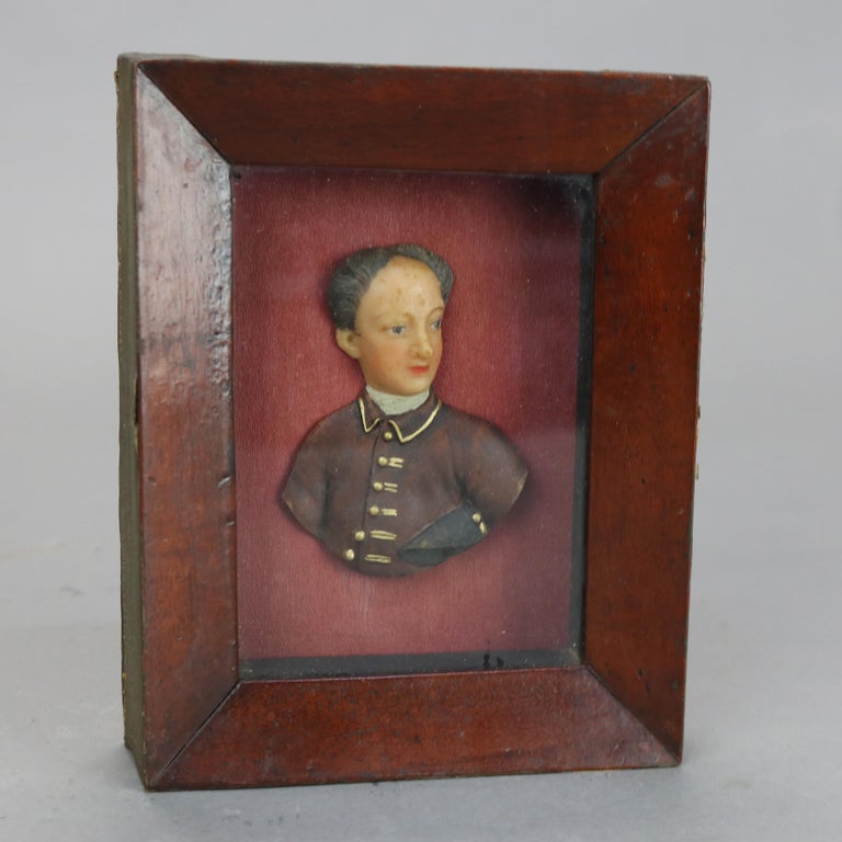 Antique Miniature Wax Portrait of Alexander Pope 18thC