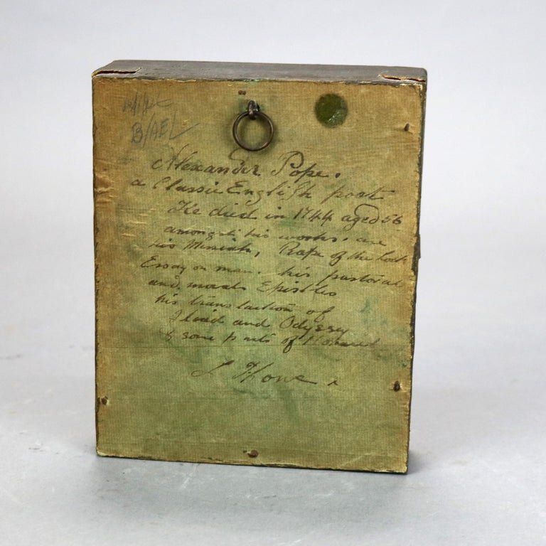 Antique Miniature Wax Portrait of Alexander Pope 18thC