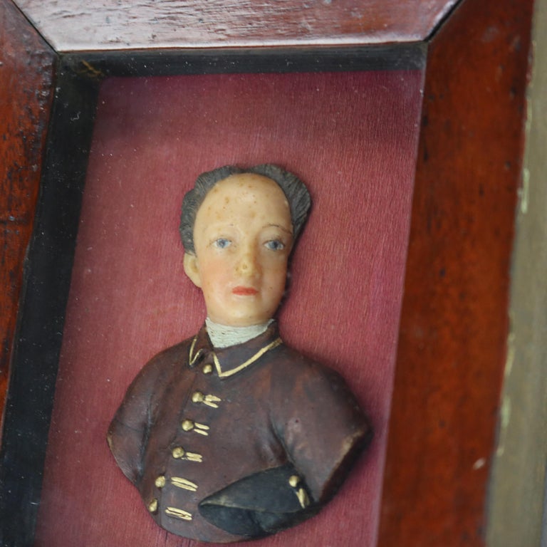 Antique Miniature Wax Portrait of Alexander Pope 18thC