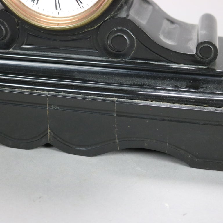 Antique Classically Designed Slate Mantle Clock, c1890