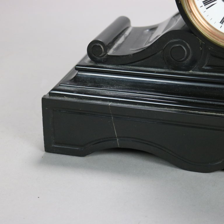 Antique Classically Designed Slate Mantle Clock, c1890