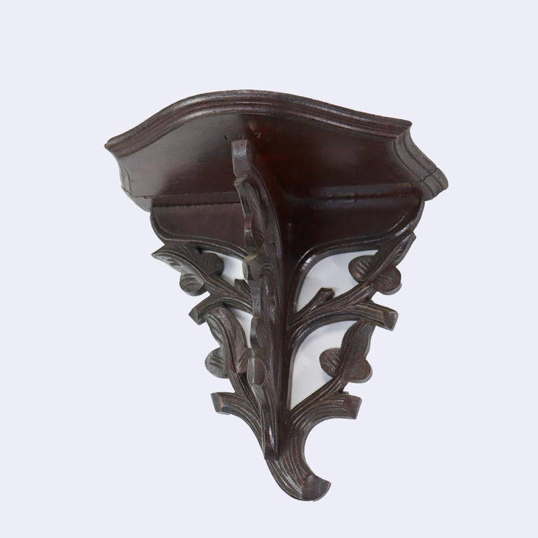 Seven Antique Black Forest Carved Walnut Pieces C1890
