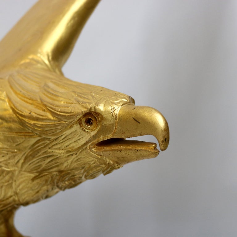 Oversized Vintage Carved Giltwood Golden Eagle 20thC