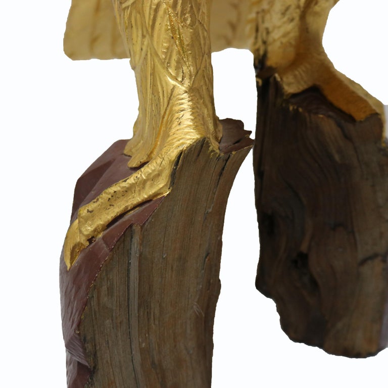 Oversized Vintage Carved Giltwood Golden Eagle 20thC