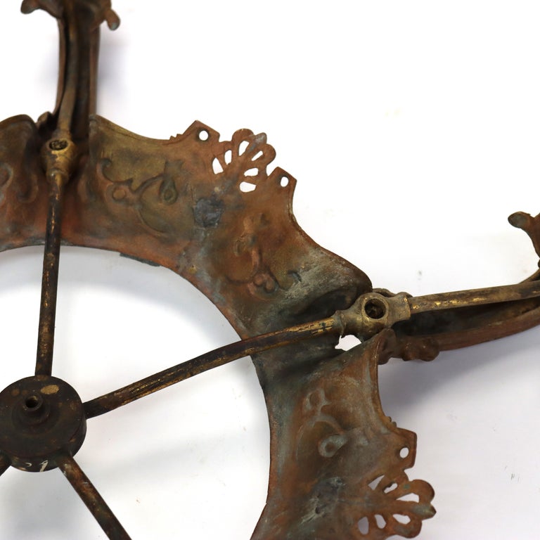 Antique Cornelius & Baker Bronze & White Metal Hanging Gas Light C1850
