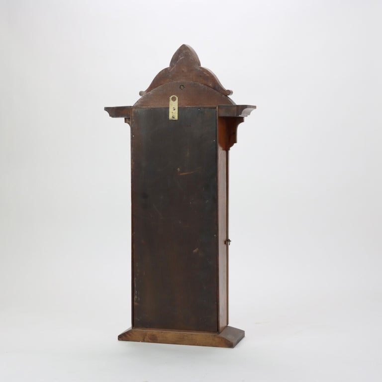 Eastlake Carved Walnut Mantle Clock C1890
