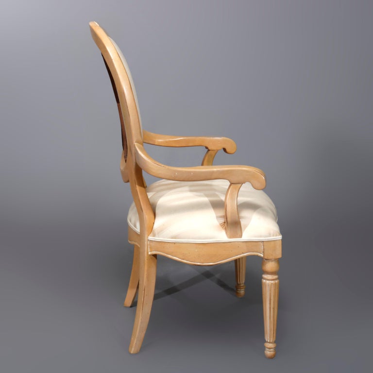Six Vintage French Louis XVI Style Upholstered Dining Chairs, 20th Century