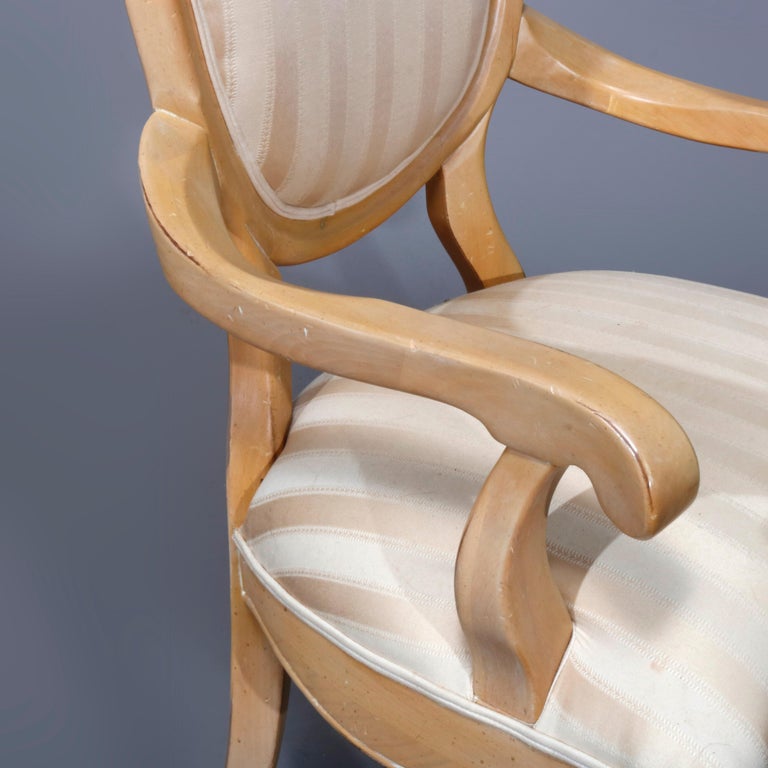 Six Vintage French Louis XVI Style Upholstered Dining Chairs, 20th Century