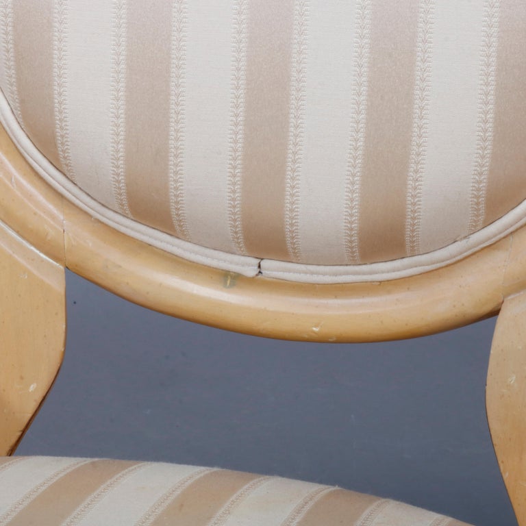 Six Vintage French Louis XVI Style Upholstered Dining Chairs, 20th Century