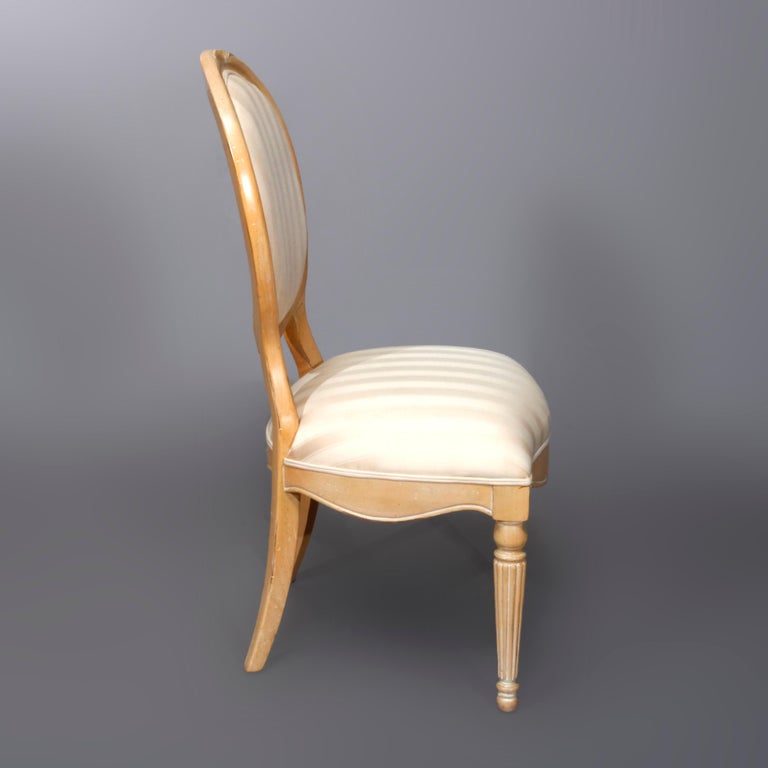 Six Vintage French Louis XVI Style Upholstered Dining Chairs, 20th Century