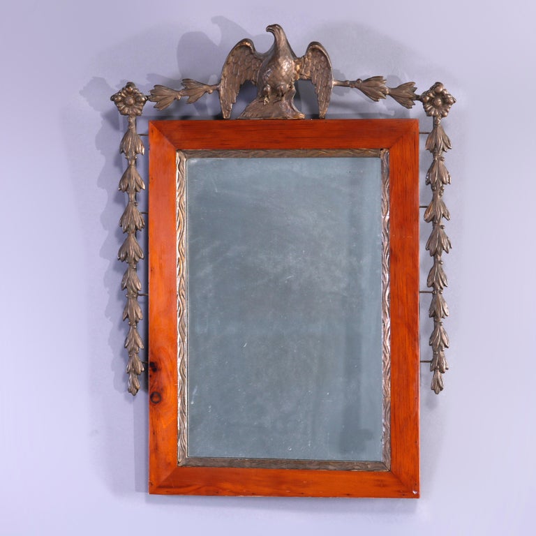 Antique Federal Figural Eagle Giltwood Wall Mirror circa 1840