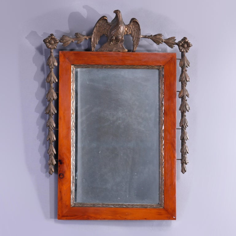 Antique Federal Figural Eagle Giltwood Wall Mirror circa 1840