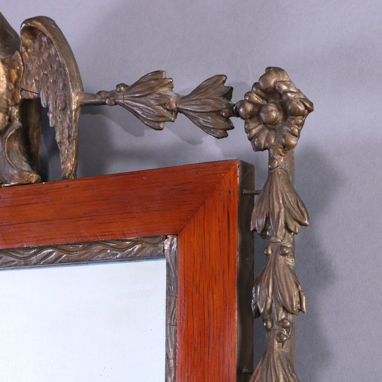 Antique Federal Figural Eagle Giltwood Wall Mirror circa 1840