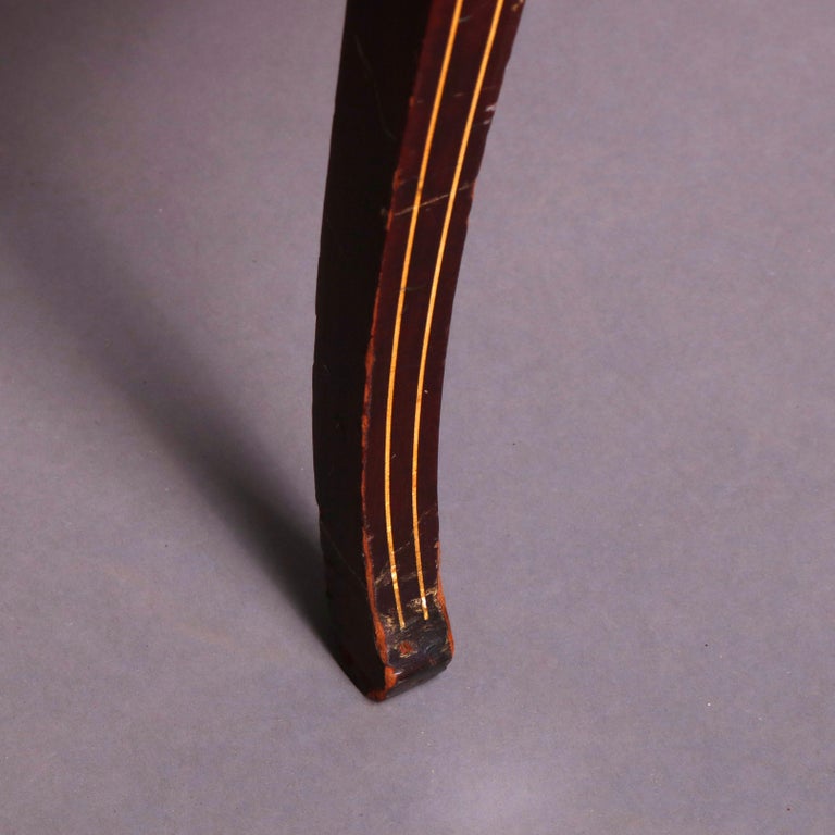 Antique French Louis XVI Mahogany Demilune Vitrine, circa 1900