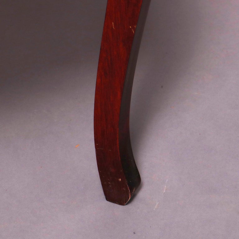 Antique French Louis XVI Mahogany Demilune Vitrine, circa 1900