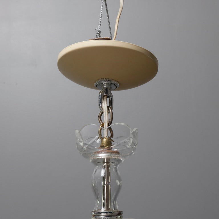 Oversized Vintage Continental Cut & Strung Nine-Light Chandelier, circa 1910