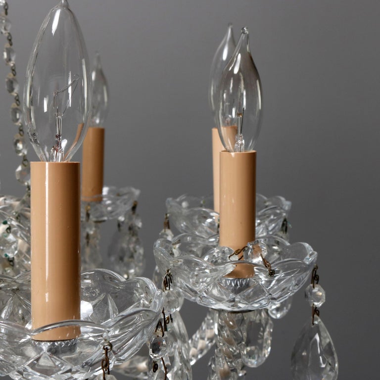 Oversized Vintage Continental Cut & Strung Nine-Light Chandelier, circa 1910