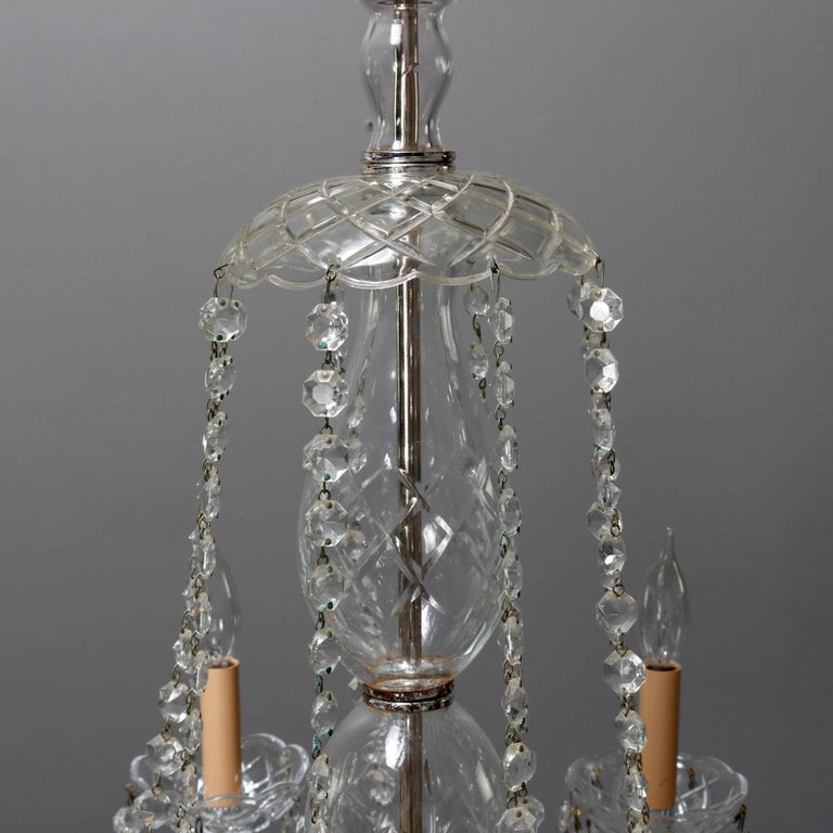 Oversized Vintage Continental Cut & Strung Nine-Light Chandelier, circa 1910